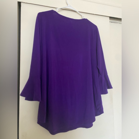 Purple Notations Blouse with Cutout - Picture 2 of 3